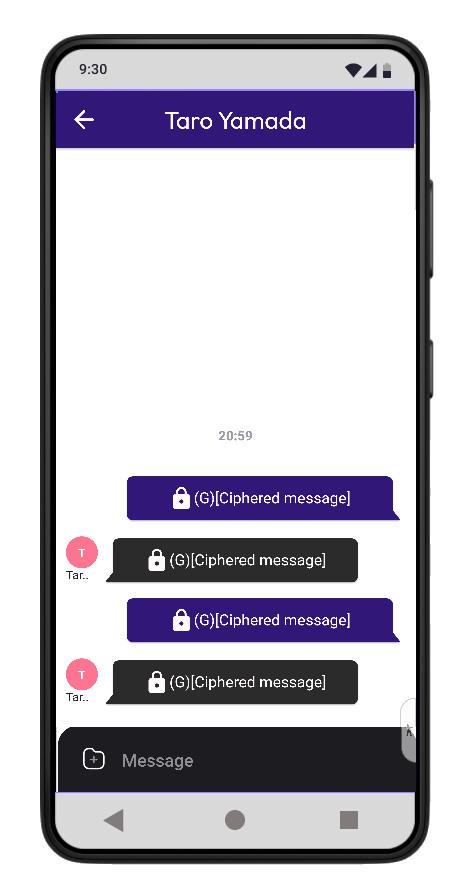 Cipher Warp Message Screen